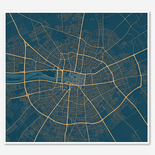 stylized map of coventry city centre highlighting the university area in minimal corporate style